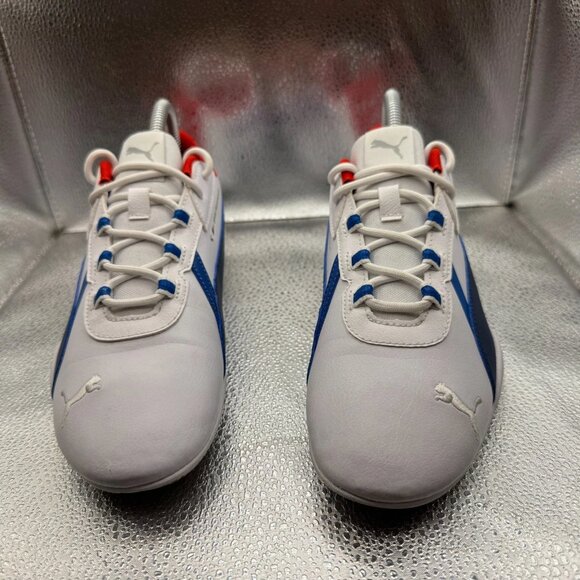 Size 6C Puma BMW MMS R-Cat Machina White Blue Red Mens Lace-Up Motorsport Shoe - Picture 2 of 10
